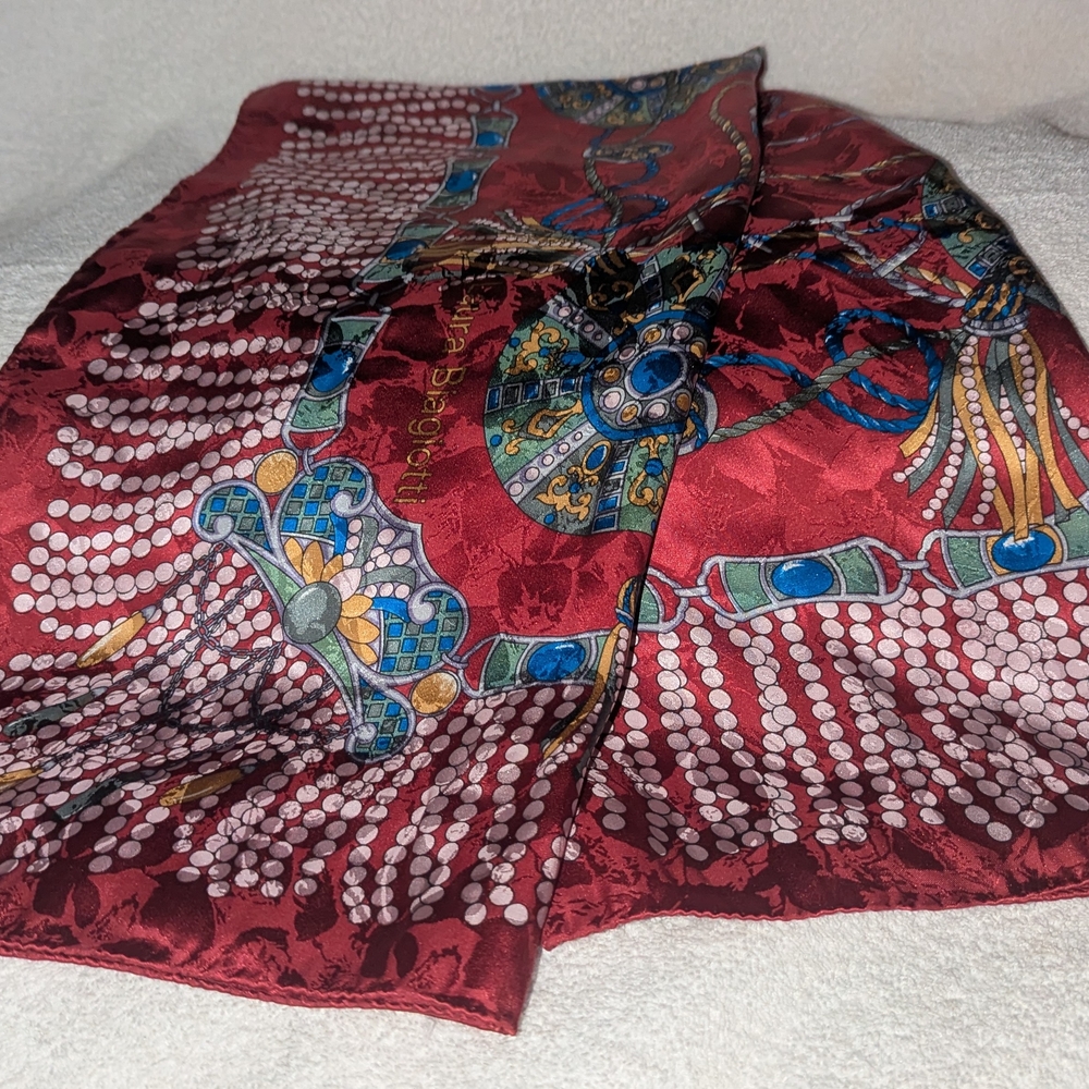 Vintage Laura Biagiotti Red Oversized Scarf.